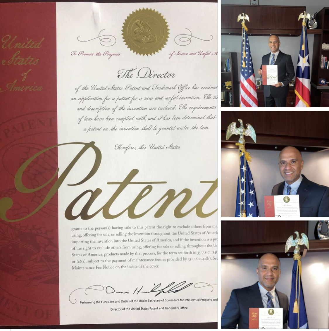 Sam's Patent Certificate